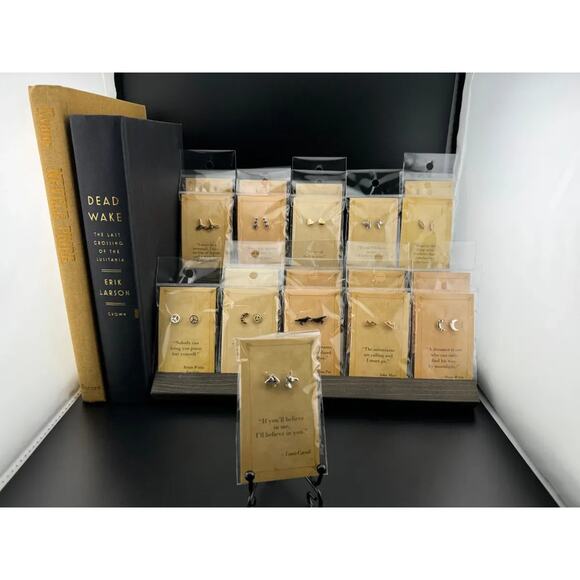 Bookish Quote Earrings - Silver Unicorn Lewis Carroll - Picture 3 of 3